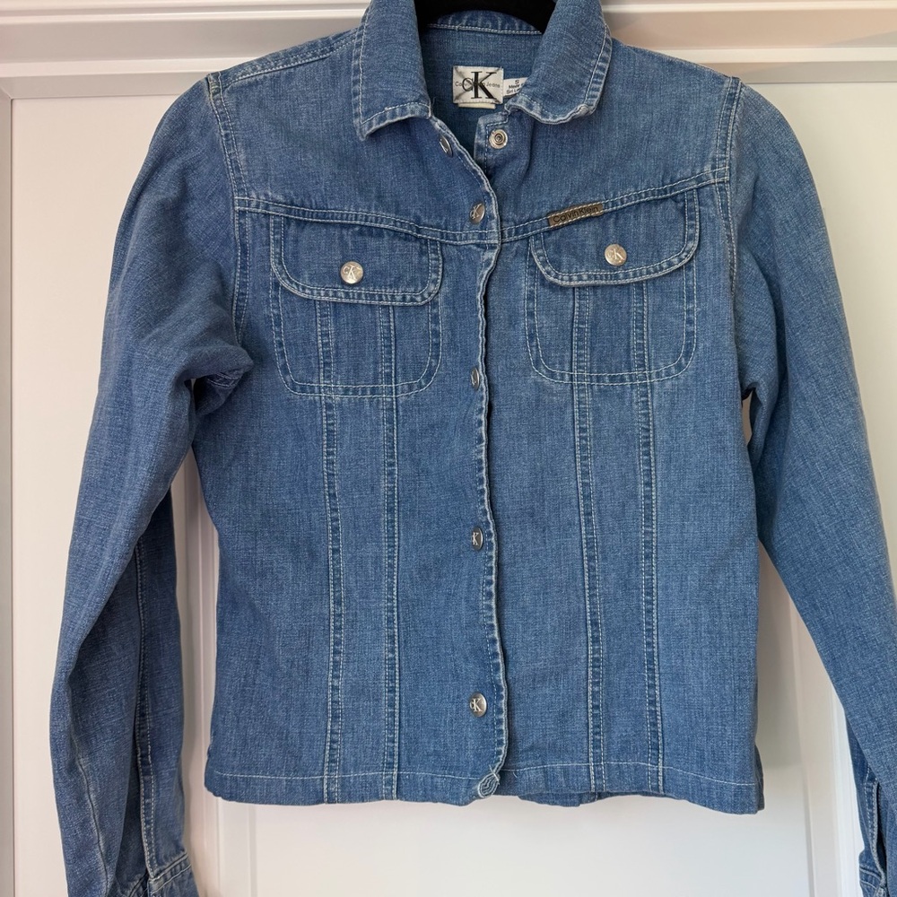 Calvin Klein Womens Y2K Vintage Denim Jean Jacket Size Small Trucker Style